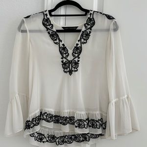Black and White Blouse